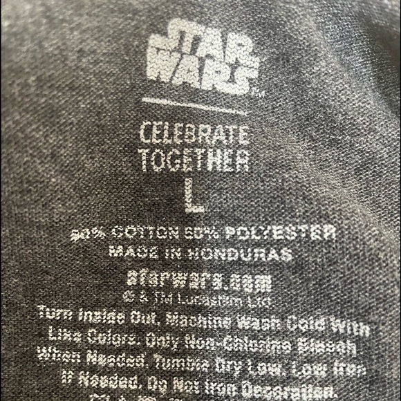 Star Wars, Darth Vader, Mens Christmas T-Shirt, Medium, Large, Gray, NWT - Picture 3 of 4